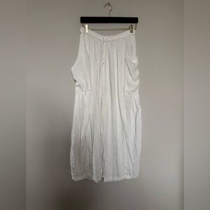 Free People White Wide-Leg Gauze Trousers